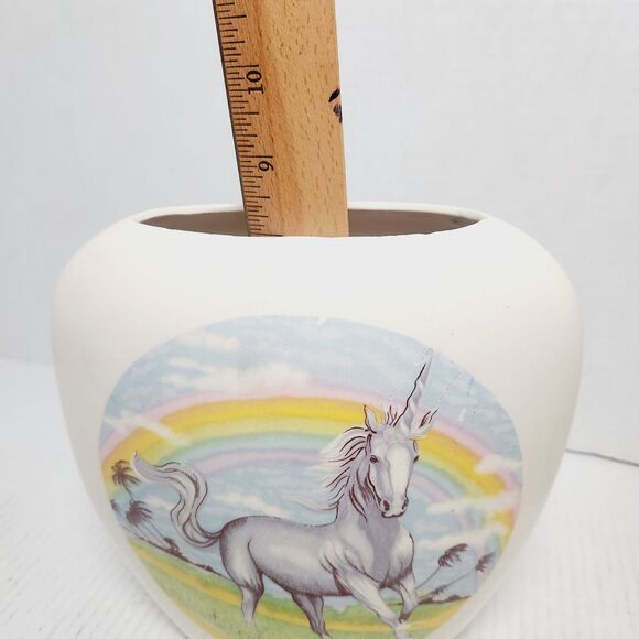 Unicorn Rainbow Fantasy Vintage Vase Retro 1980s/1990s Decorative Prop Unsigned - Picture 4 of 15